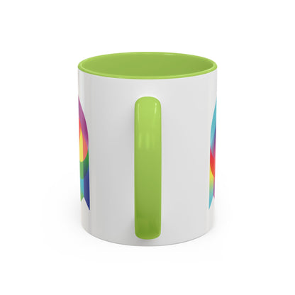 Rainbow Geometric Ghost Coffee Mug – Colorful Retro Pop Art Accent Mug (11/15oz)