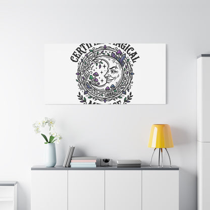 Certified Magical Menace Canvas | witchy goblincore celestial art