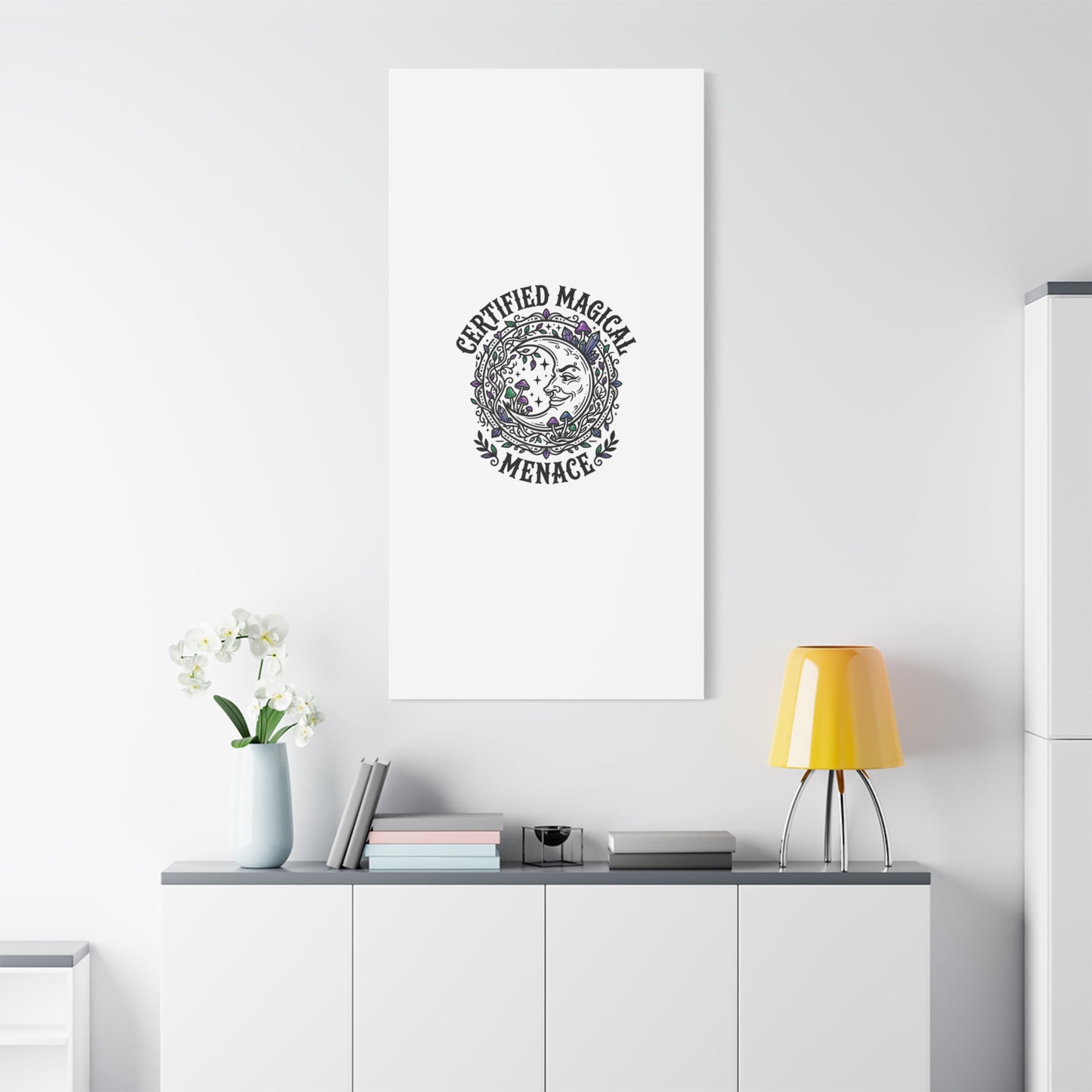 Certified Magical Menace Canvas | witchy goblincore celestial art