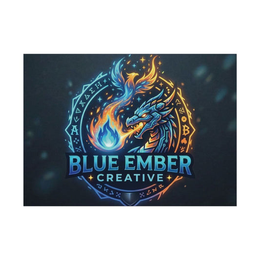 A Blue Ember Creative - Rolled Poster — Blue Ember Creative Dragon Logo Art