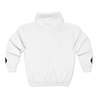 A Blue Ember Creative Diamond Zip Hoodie – Small Card Graphic