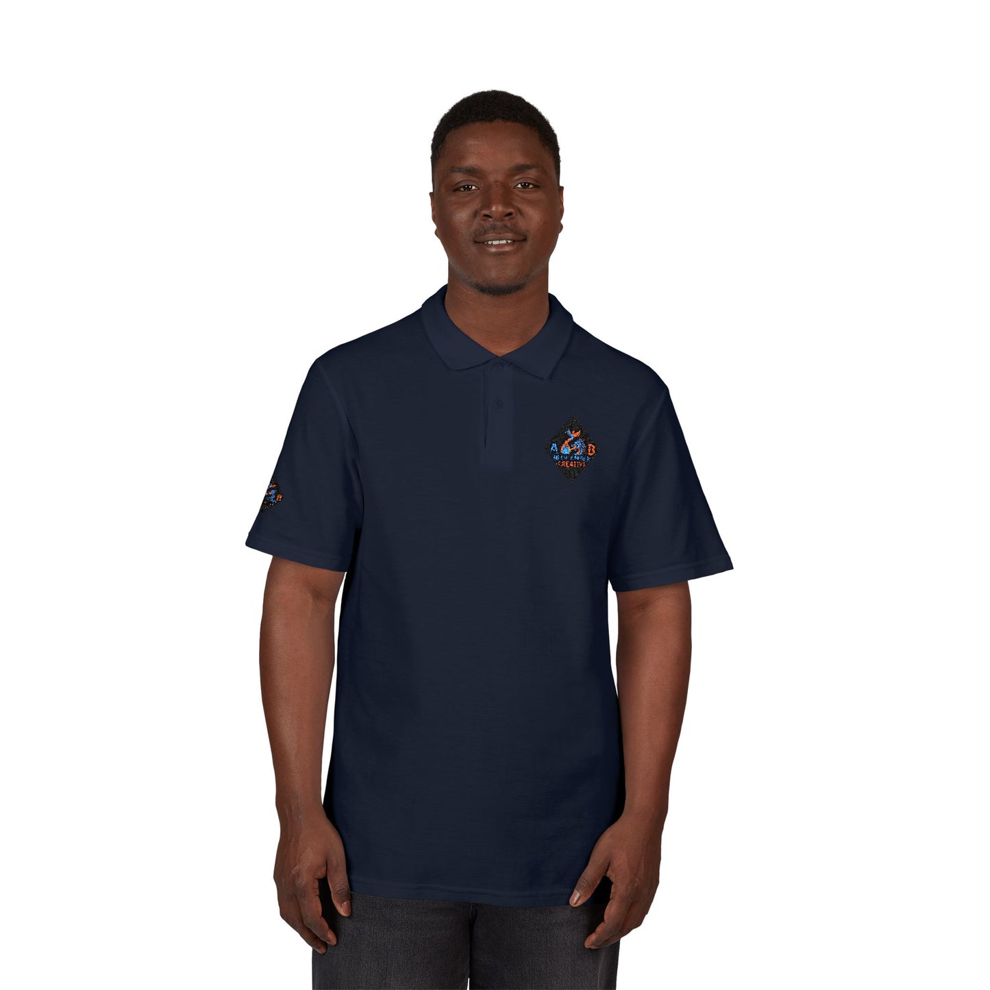 A Blue Ember Creative - Embroidered Diamond Floral Polo Shirt