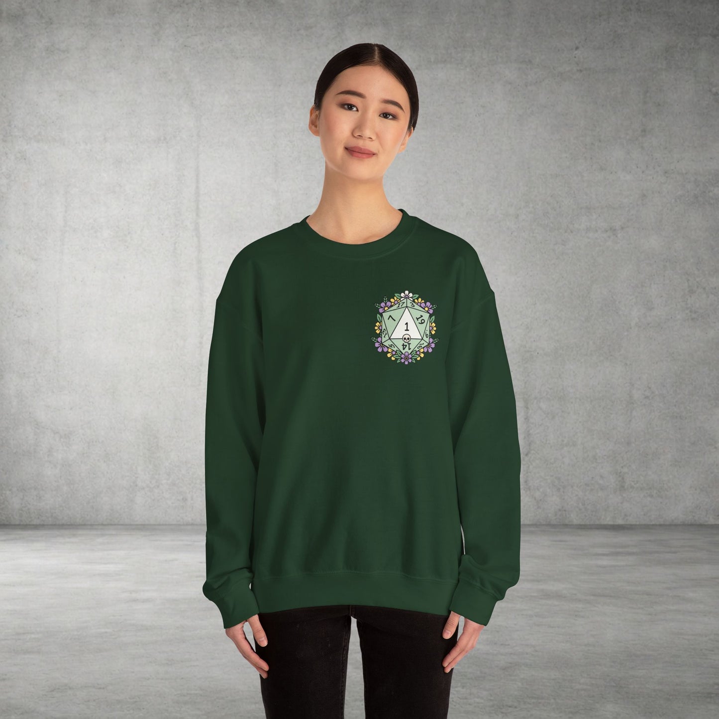D20 Floral Crest Crewneck Sweatshirt