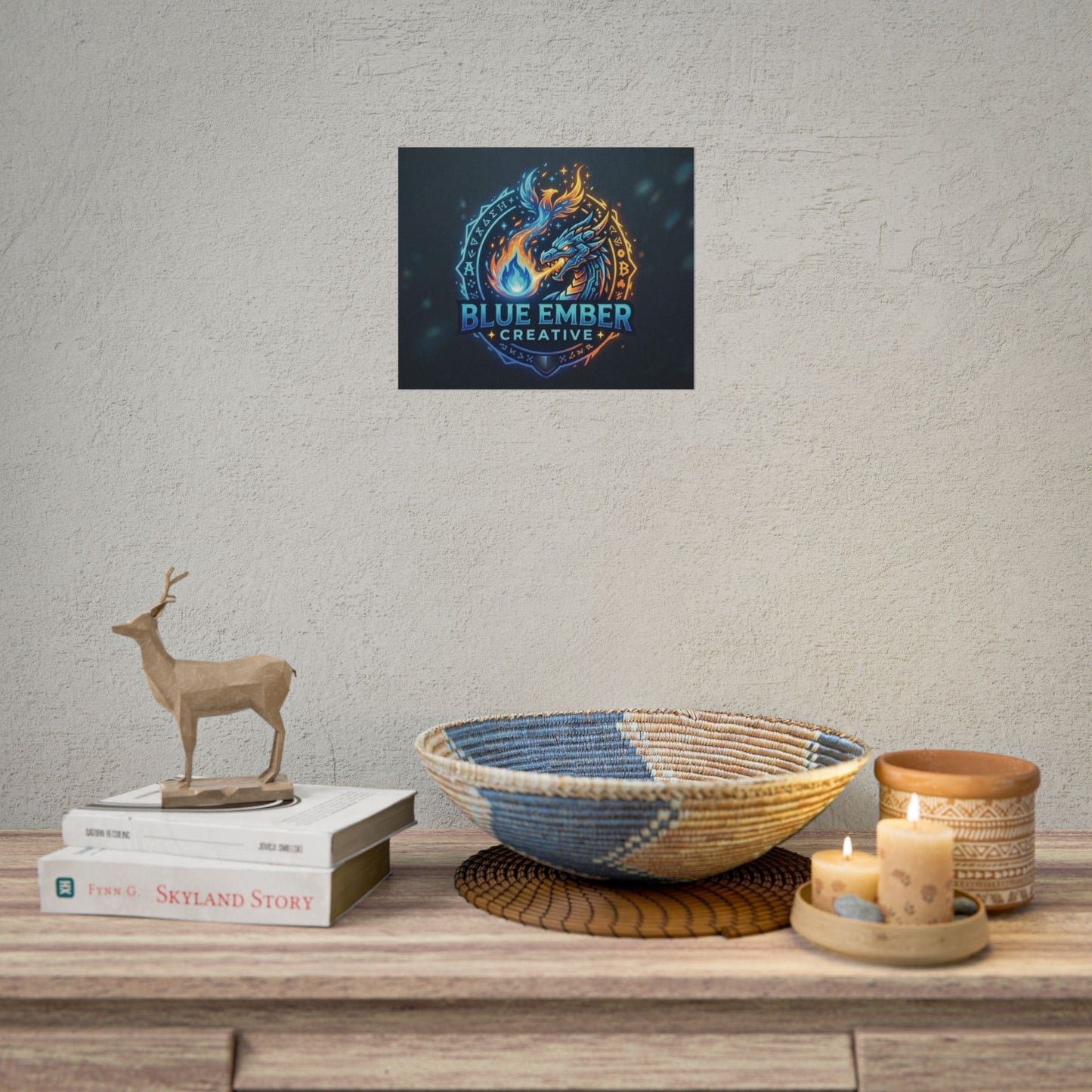 A Blue Ember Creative - Rolled Poster — Blue Ember Creative Dragon Logo Art