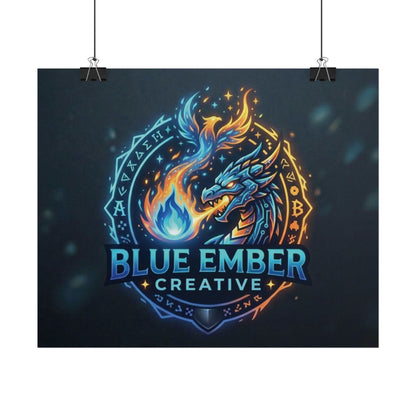 A Blue Ember Creative - Rolled Poster — Blue Ember Creative Dragon Logo Art
