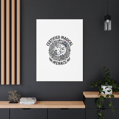 Certified Magical Menace Canvas | witchy goblincore celestial art