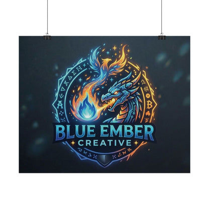 A Blue Ember Creative - Rolled Poster — Blue Ember Creative Dragon Logo Art