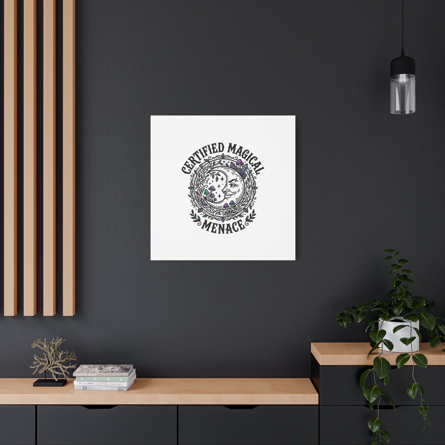 Certified Magical Menace Canvas | witchy goblincore celestial art