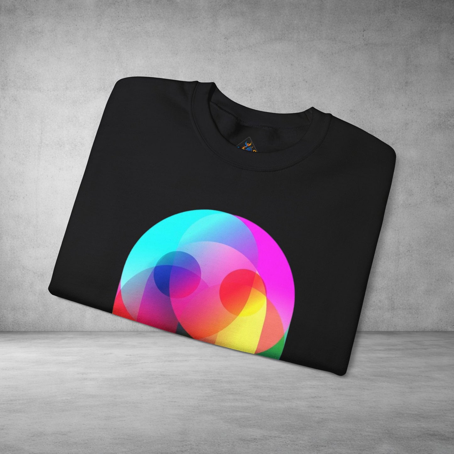 Crewneck Sweatshirt — Colourful Overlap Ghost Art Graphic