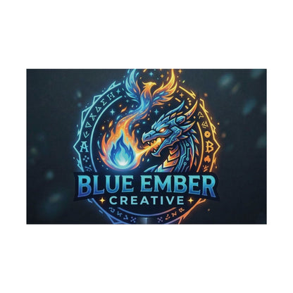 A Blue Ember Creative - Rolled Poster — Blue Ember Creative Dragon Logo Art