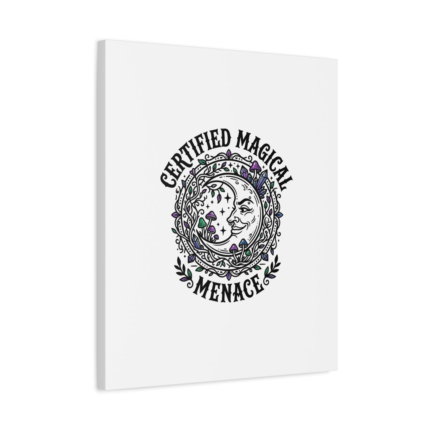 Certified Magical Menace Canvas | witchy goblincore celestial art