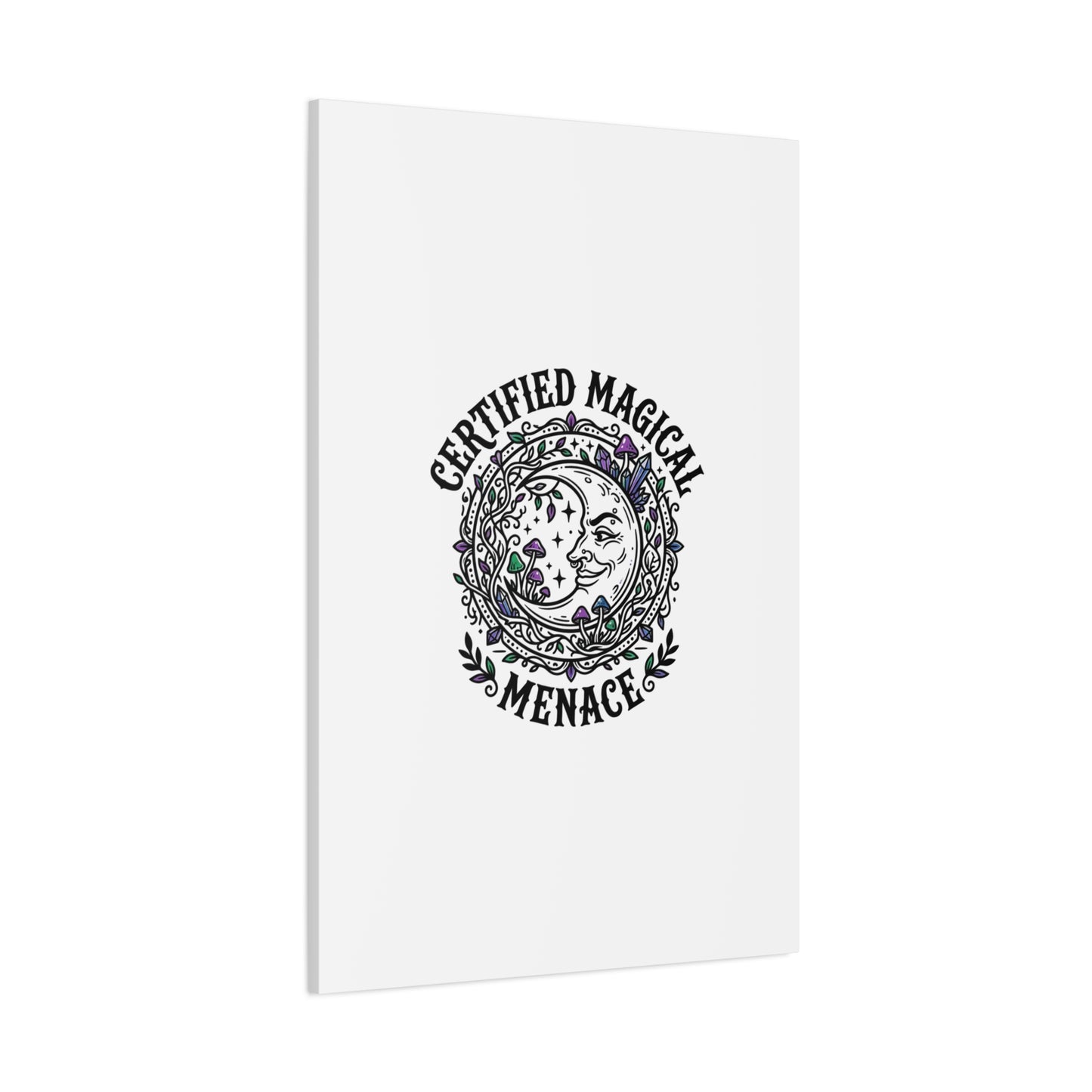 Certified Magical Menace Canvas | witchy goblincore celestial art