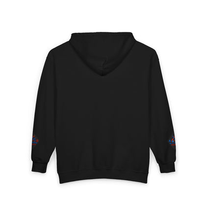 A Blue Ember Creative Diamond Zip Hoodie – Small Card Graphic