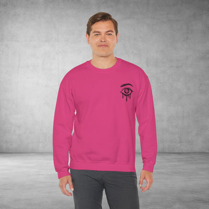 Crewneck Sweatshirt — 'Wake Yo Game Up, Let’s Game' Dripping Eye Gamer Design