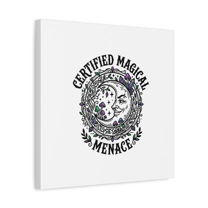 Certified Magical Menace Canvas | witchy goblincore celestial art