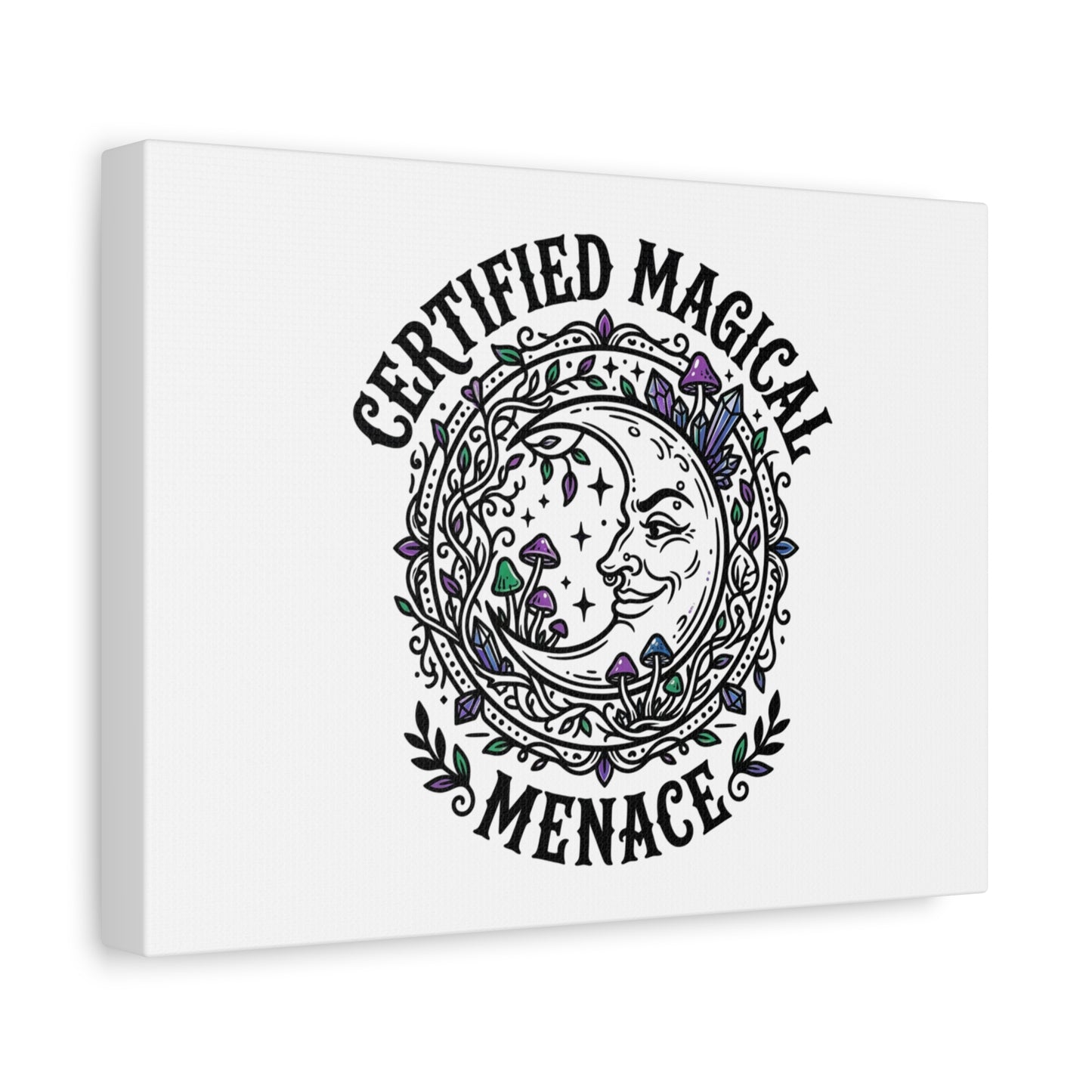 Certified Magical Menace Canvas | witchy goblincore celestial art