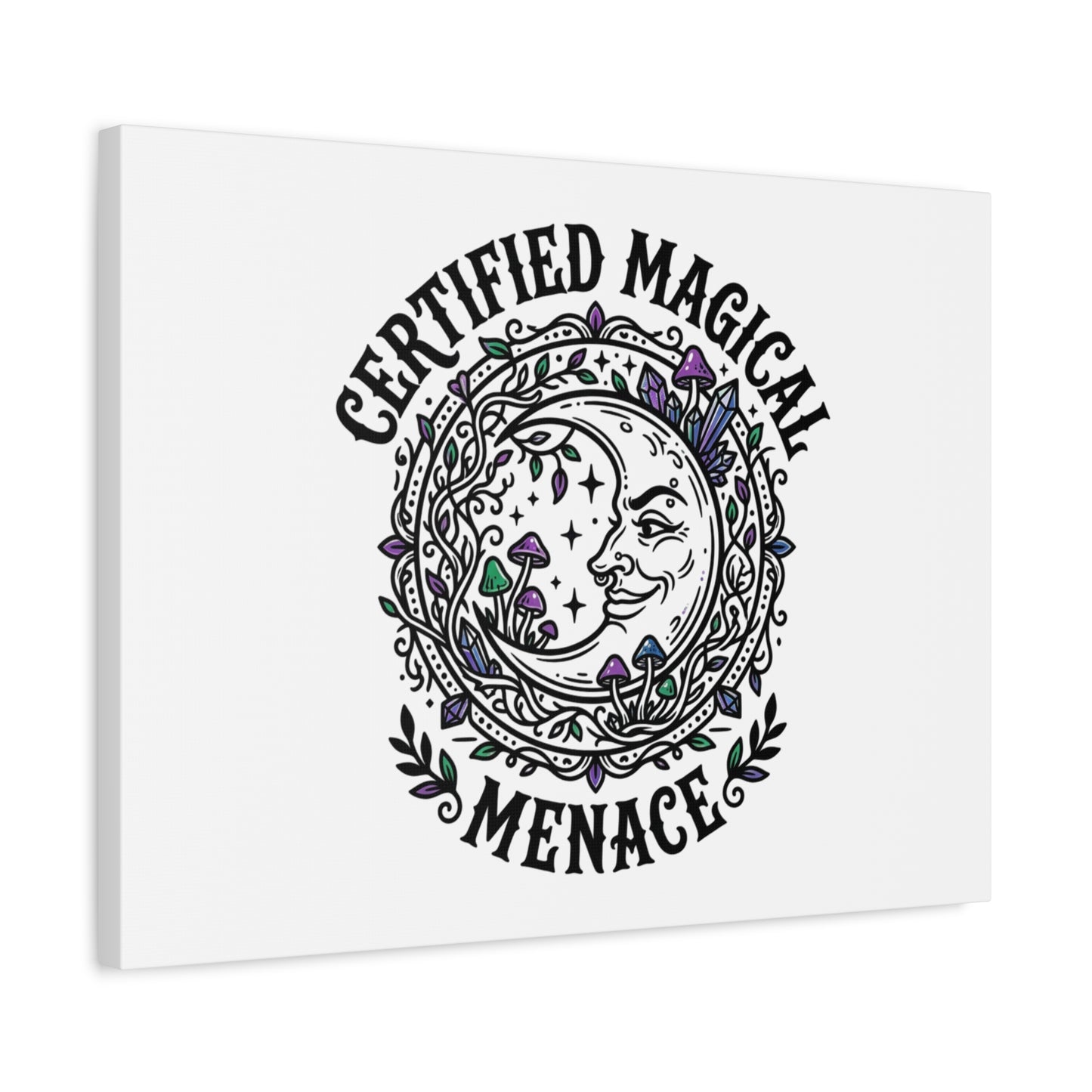 Certified Magical Menace Canvas | witchy goblincore celestial art