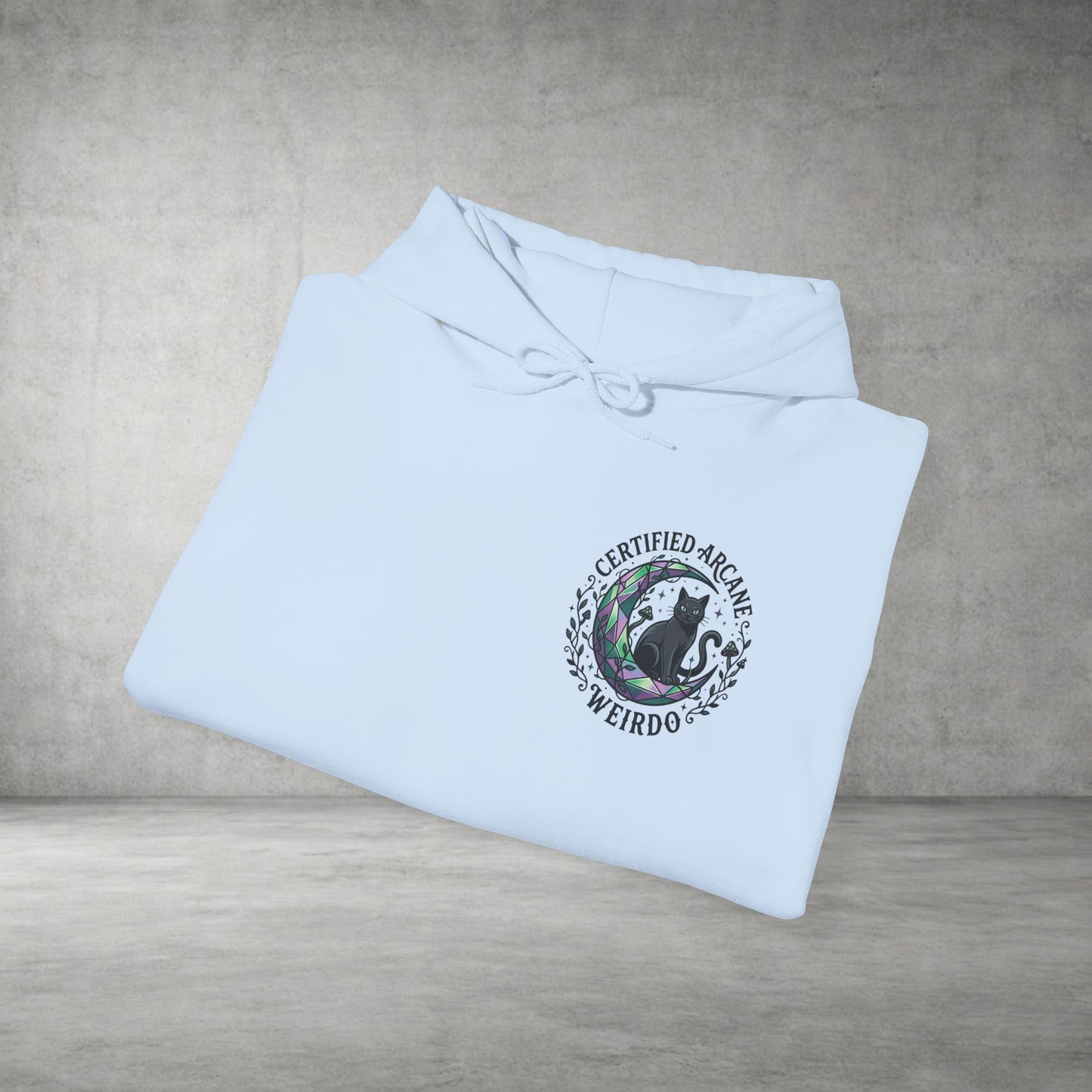 Certified Arcane Weirdo Hoodie | witchy goblincore, celestial crystals