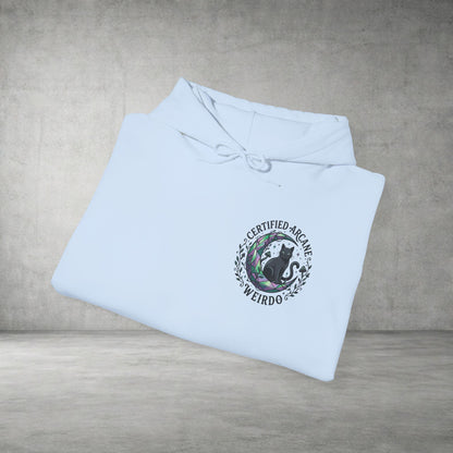 Certified Arcane Weirdo Hoodie | witchy goblincore, celestial crystals