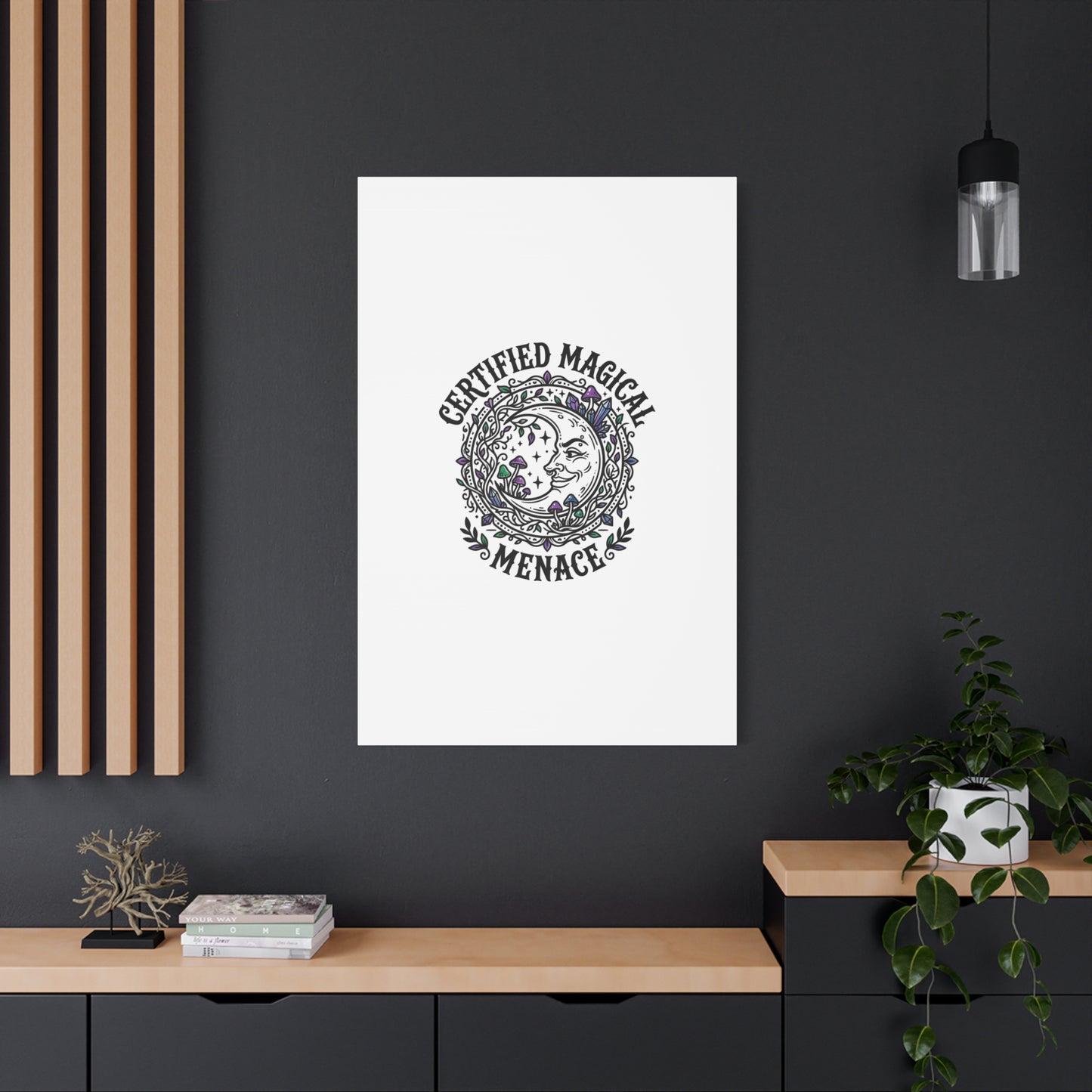 Certified Magical Menace Canvas | witchy goblincore celestial art
