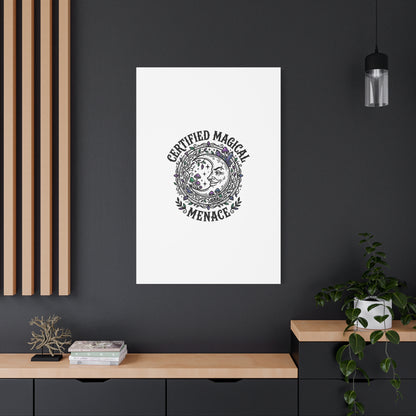 Certified Magical Menace Canvas | witchy goblincore celestial art