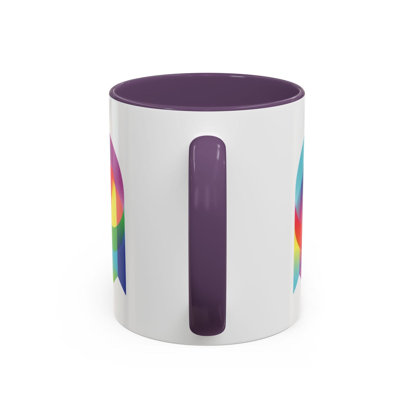 Rainbow Geometric Ghost Coffee Mug – Colorful Retro Pop Art Accent Mug (11/15oz)