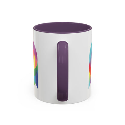 Rainbow Geometric Ghost Coffee Mug – Colorful Retro Pop Art Accent Mug (11/15oz)