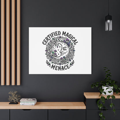 Certified Magical Menace Canvas | witchy goblincore celestial art