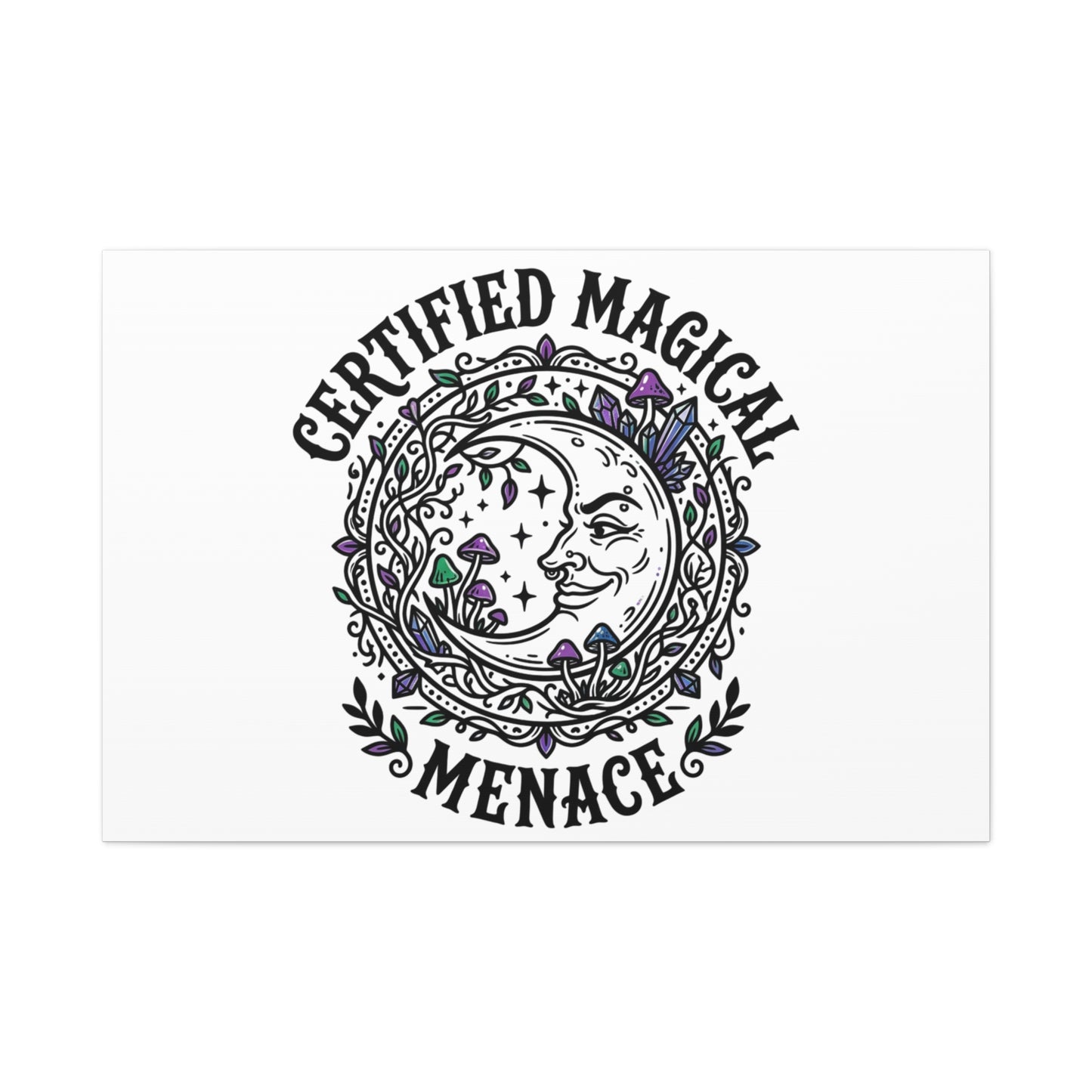 Certified Magical Menace Canvas | witchy goblincore celestial art