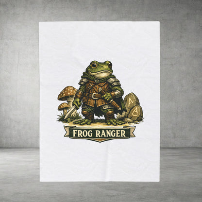 Frog Ranger Plush Blanket — Velveteen Cozy Fantasy Throw