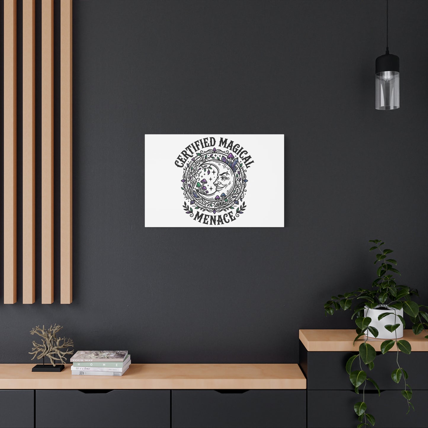 Certified Magical Menace Canvas | witchy goblincore celestial art