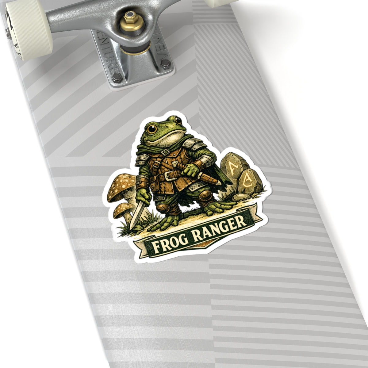 Frog Ranger Kiss-Cut Sticker — Cute RPG Amphibian Adventurer Vinyl Decal