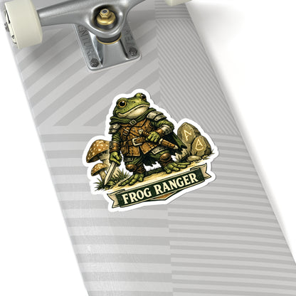 Frog Ranger Kiss-Cut Sticker — Cute RPG Amphibian Adventurer Vinyl Decal