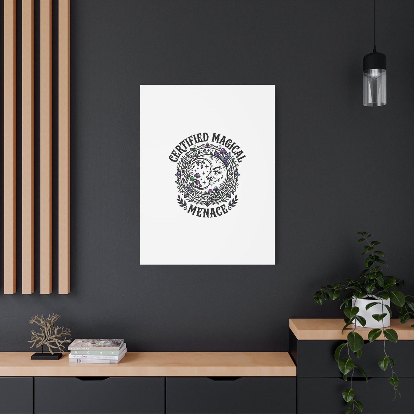 Certified Magical Menace Canvas | witchy goblincore celestial art