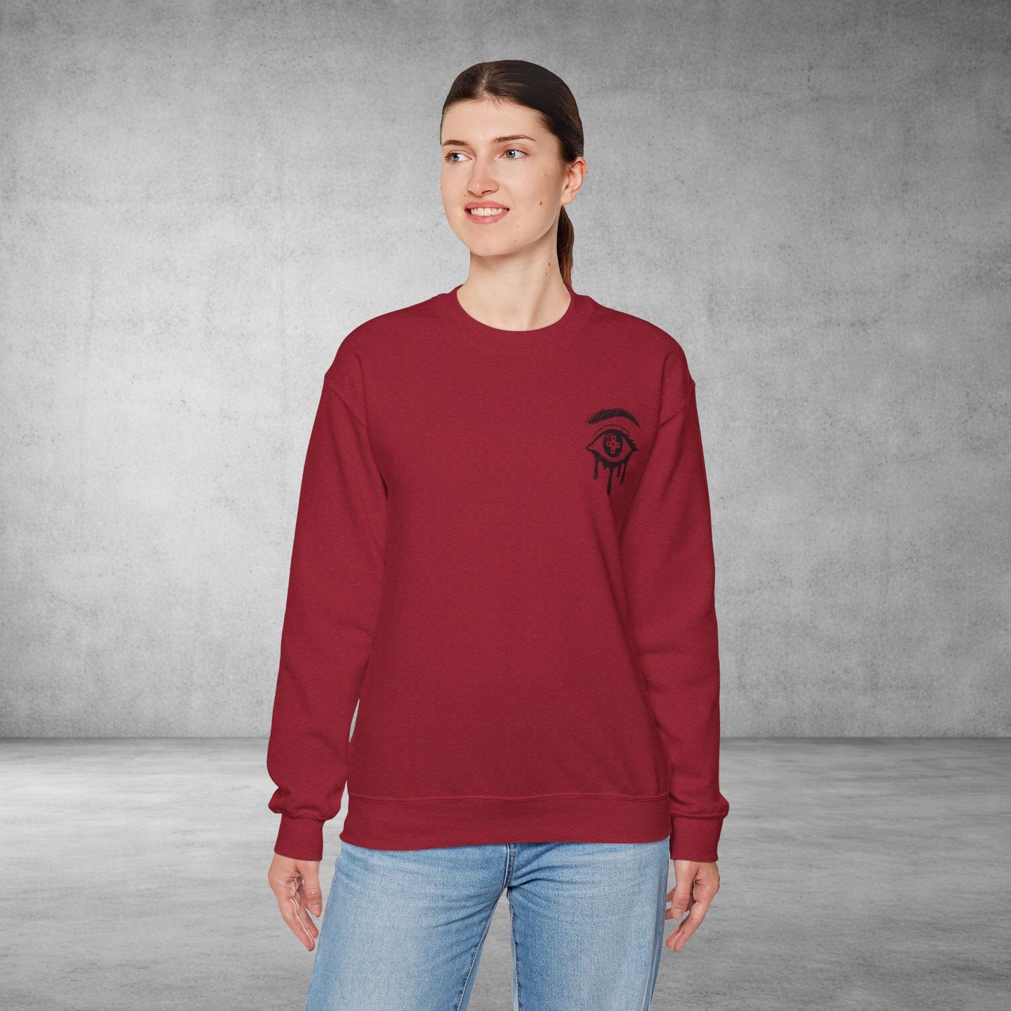 Crewneck Sweatshirt — 'Wake Yo Game Up, Let’s Game' Dripping Eye Gamer Design