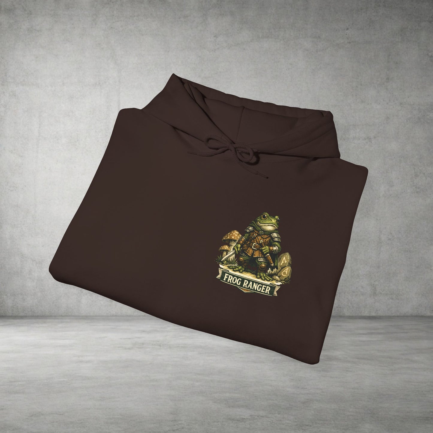 Adventure Frog Hoodie — Whimsical Forest Gnome Patch Sweatshirt