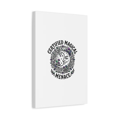Certified Magical Menace Canvas | witchy goblincore celestial art