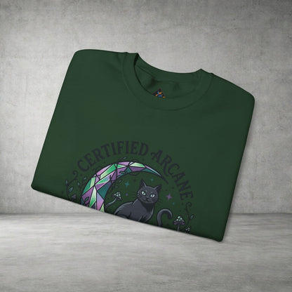 Certified Arcane Weirdo Crewneck Sweatshirt | witchy goblincore celestial