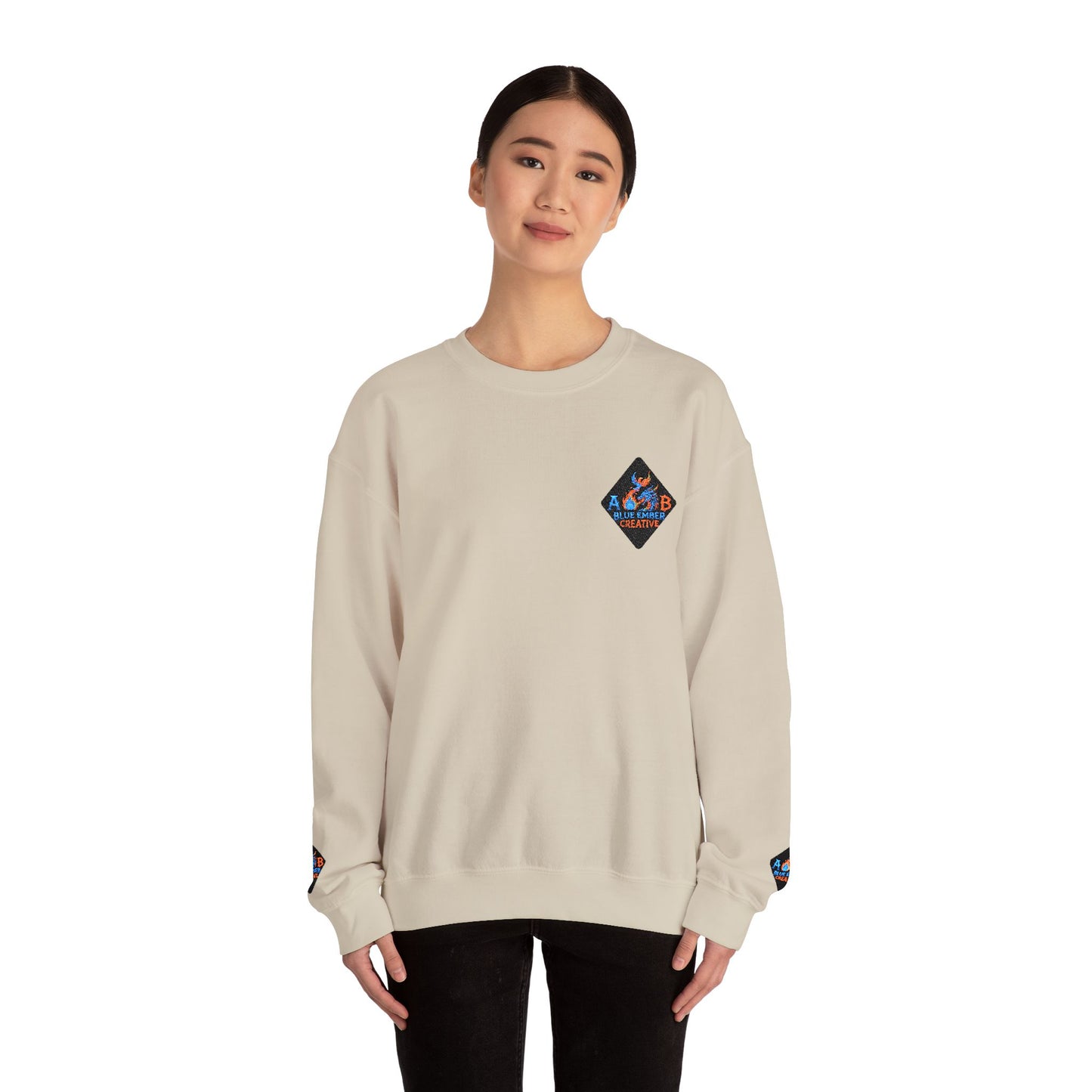 A Blue Ember Patch Crewneck Sweatshirt