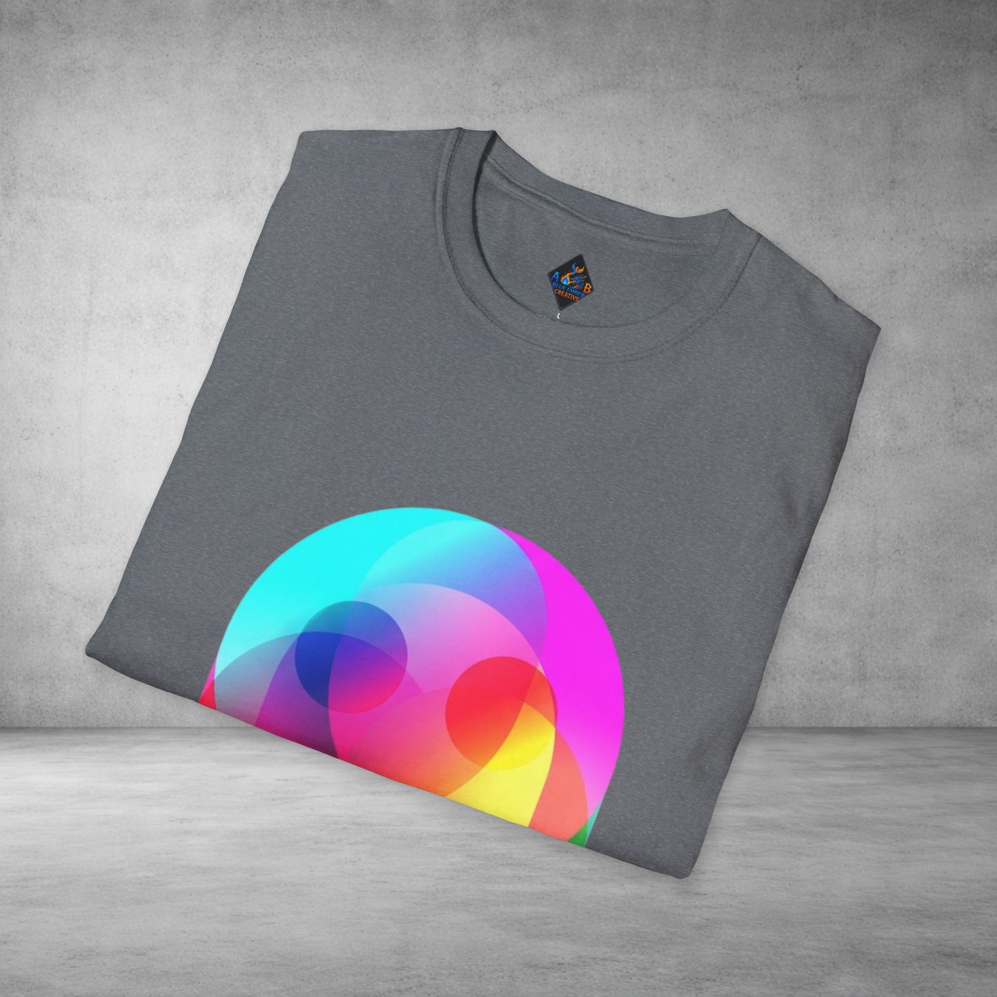 Color Prism Heart T-Shirt — Vibrant Abstract Rainbow Graphic Tee