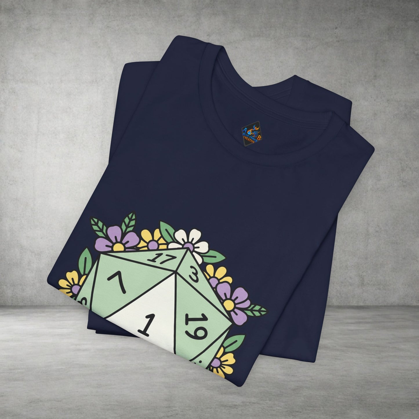 D20 Floral Dice Tee — Pastel RPG Gamer T-Shirt