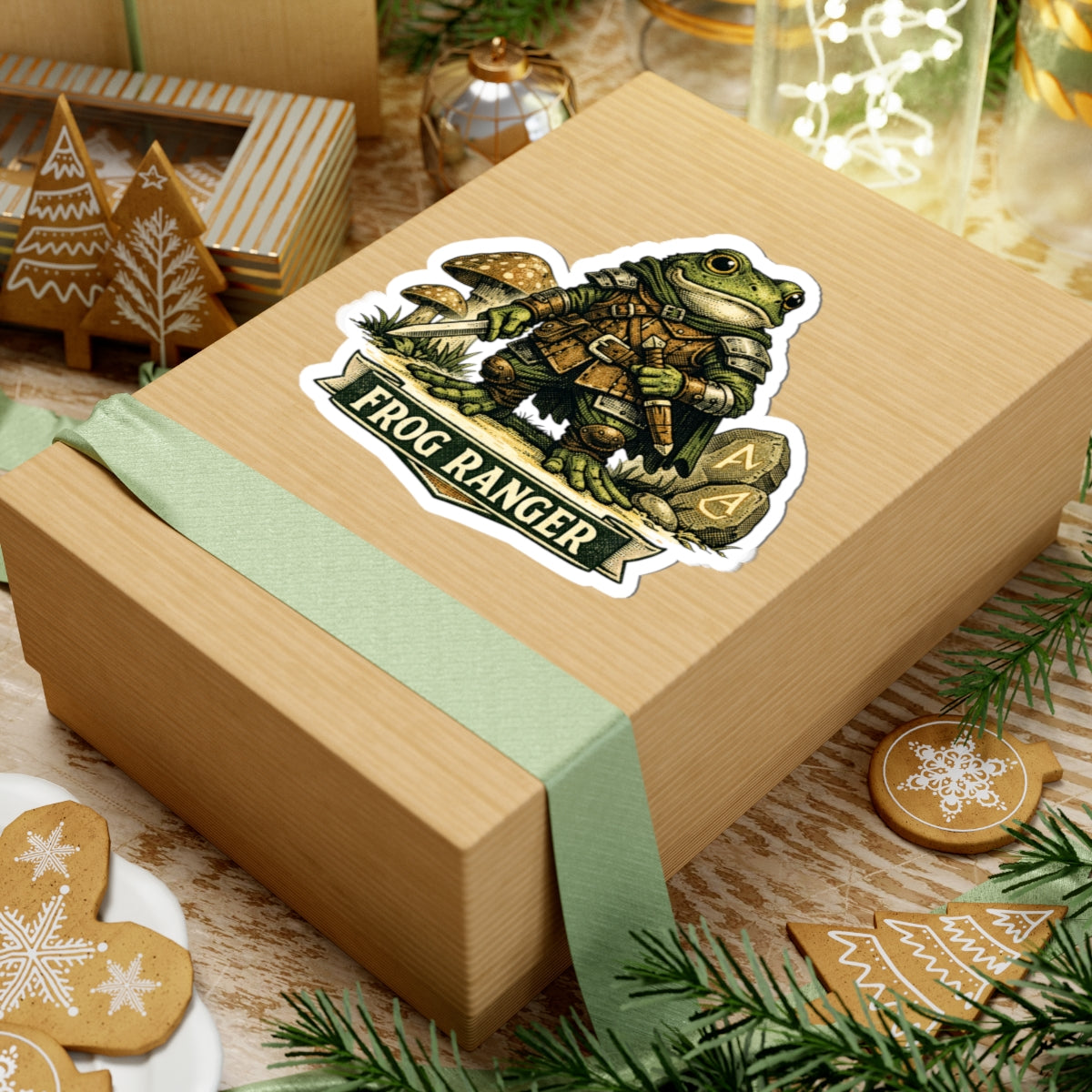 Frog Ranger Kiss-Cut Sticker — Cute RPG Amphibian Adventurer Vinyl Decal
