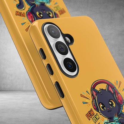 Cute Gamer Cat Phone Case - 'Pew Pew' Controller Design