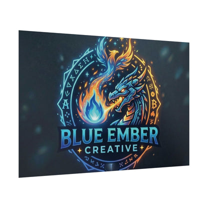 A Blue Ember Creative - Rolled Poster — Blue Ember Creative Dragon Logo Art