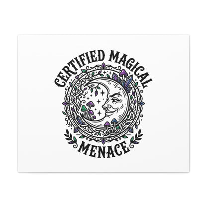 Certified Magical Menace Canvas | witchy goblincore celestial art