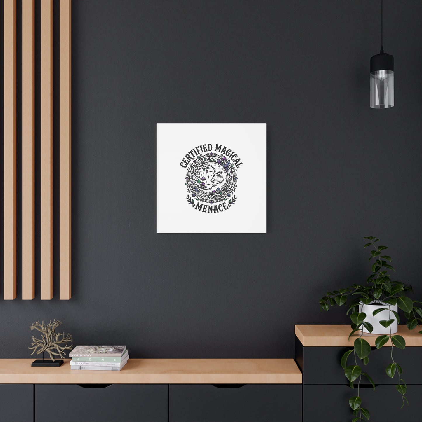 Certified Magical Menace Canvas | witchy goblincore celestial art