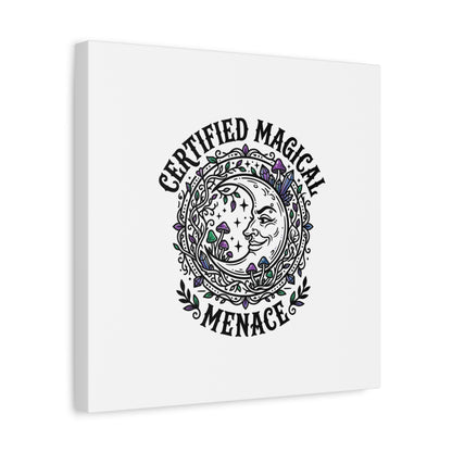Certified Magical Menace Canvas | witchy goblincore celestial art