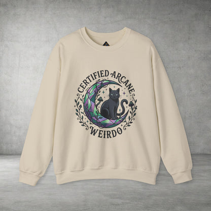 Certified Arcane Weirdo Crewneck Sweatshirt | witchy goblincore celestial