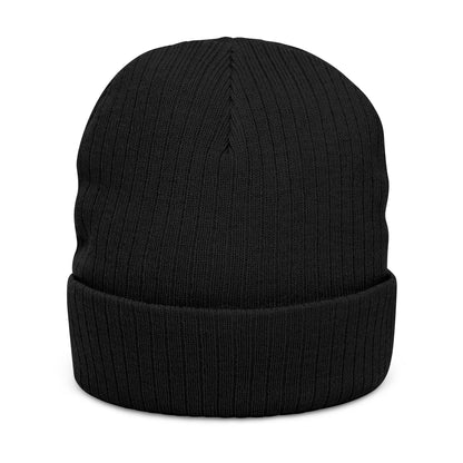 A Blue Ember Skull Ribbed Beanie — Cozy Winter Hat for Bikers & Streetwear