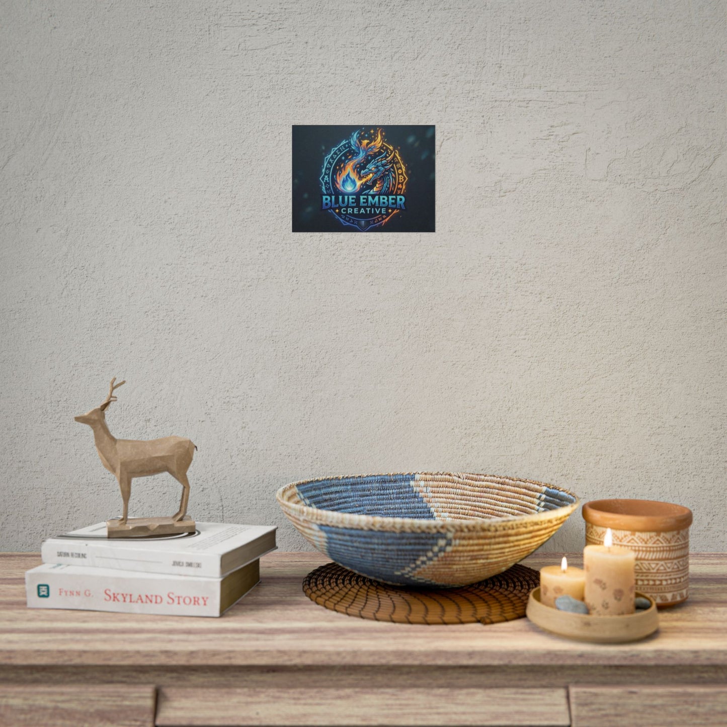A Blue Ember Creative - Rolled Poster — Blue Ember Creative Dragon Logo Art